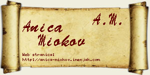 Anica Miokov vizit kartica